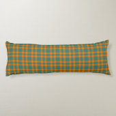 Orange Teal Plaid Pattern ボディピロー (裏面)
