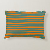 Orange Teal Stripes Seamless Pattern アクセントクッション (裏面)