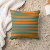 Orange Teal Stripes Seamless Pattern クッション (ブランケット)