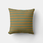 Orange Teal Stripes Seamless Pattern クッション (正面)