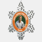 Orange Tennis Player Photo High School スノーフレークピューターオーナメント (右)