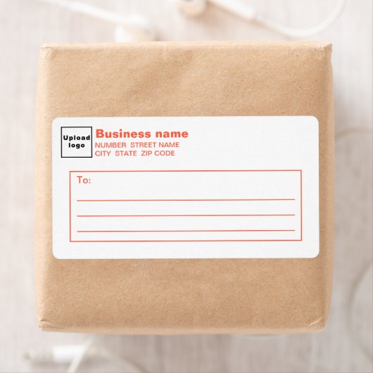 Orange Text Business Shipping Label ラベル (インサイチュ)