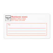 Orange Text Business Shipping Label ラベル (正面)