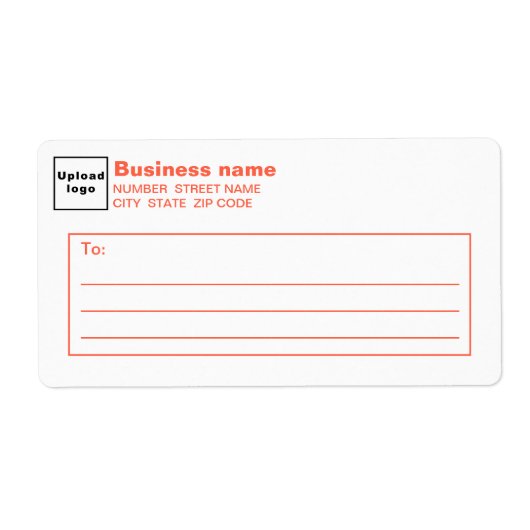 Orange Text Business Shipping Label ラベル (正面)