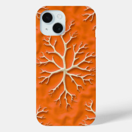 Orange Texture iPhone Case with Organic Pattern iPhone 15ケース