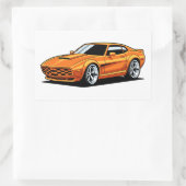 Orange Toon Vehicle 長方形シール (バッグ)