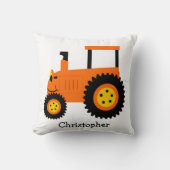 Orange Tractor Design Personalised クッション (正面)