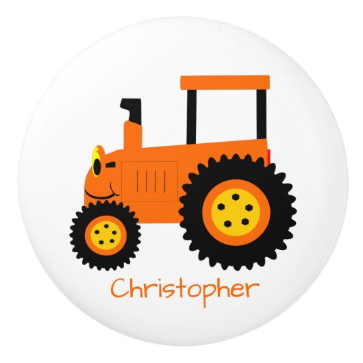 Orange Tractor Design Personalised セラミックノブ (正面)