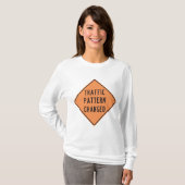 Orange Traffic Pattern Changed Road Warning Sign Tシャツ (正面フル)