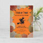 Orange Trick or Treat Spooky Flying Witch Pumpkins シーズンカード (スタンド正面)