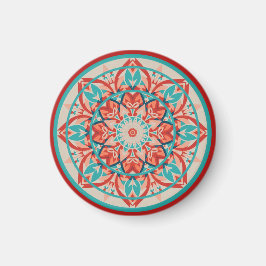 Orange & Turquoise Boho Mandala   マグネット
