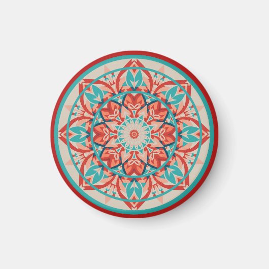 Orange & Turquoise Boho Mandala   マグネット (正面)