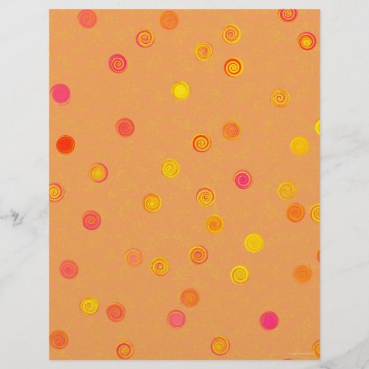 Orange Twisty Polka Dot Spiral 2-Sided Scrap Paper (裏面)