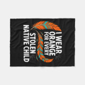 Orange Unity Day Every Child Native American Women フリースブランケット (正面(横))