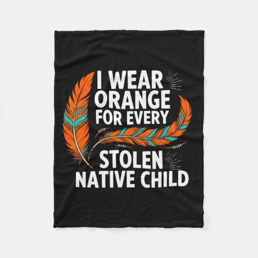 Orange Unity Day Every Child Native American Women フリースブランケット (正面)