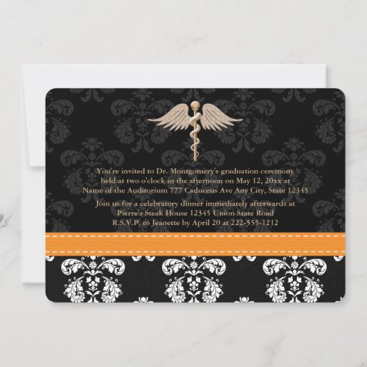 Orange Vet School卒業発表招待状 招待状 (裏面)