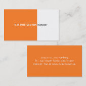 Orange Visitenkarte 名刺 (正面/裏面)