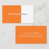 Orange Visitenkarte 名刺 (正面/裏面)