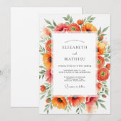 Orange Vivacious Summer Wedding 招待状 (正面/裏面)