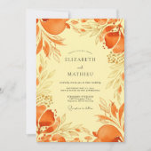 Orange Vivid Mediterranean Wedding 招待状 (正面)