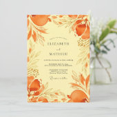 Orange Vivid Mediterranean Wedding 招待状 (スタンド正面)