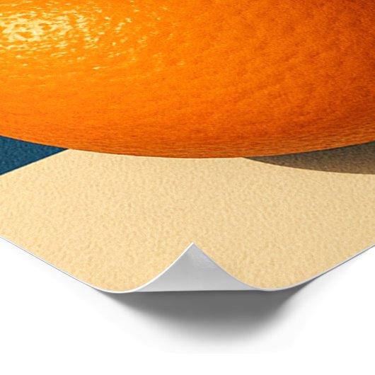 Orange Wall Art, Retro Orange Fruit Art ポスター (角)