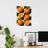 Orange Wall Art, Retro Orange Fruit Art ポスター (ホームオフィス)