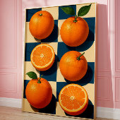 Orange Wall Art, Retro Orange Fruit Art ポスター