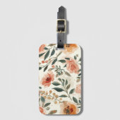 Orange Watercolor Flowers Botanical Painting ラゲッジタグ (正面縦)