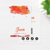 Orange Watercolor Wash Modern Jewelry Display Card (デスク)