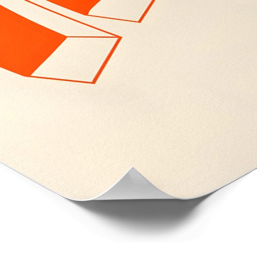 Orange Wave Typography Art Print Modern Kinetic ポスター (角)