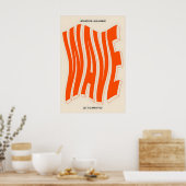 Orange Wave Typography Art Print Modern Kinetic ポスター (キッチン)