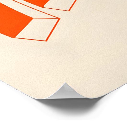 Orange Wave Typography Art Print Modern Kinetic ポスター (角)