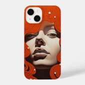 Orange Waves of Elegance Phone Case iPhoneケース (裏面)