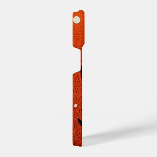 Orange Waves of Elegance Phone Case iPhoneケース (右側面)