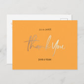 Orange Wedding Thank You Cards Elegant Script ポストカード (正面/裏面)
