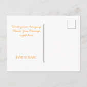Orange Wedding Thank You Cards Elegant Script ポストカード (裏面)