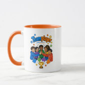 orange weiß Kinder Teamplayer マグカップ (左)
