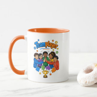 orange weiß Kinder Teamplayer マグカップ