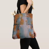 Orange, white, and teal abstract painting トートバッグ (クローズアップ)