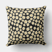 Orange white black daisy flower pattern クッション (裏面)