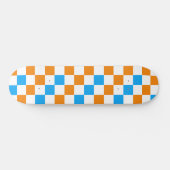 Orange White Blue Checkered Pattern Design  スケートボード (横)