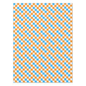 Orange White Blue Checkered Pattern Design  テーブルクロス (正面)