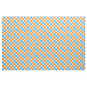Orange White Blue Checkered Pattern Design  ファブリック (ヤード)