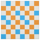 Orange White Blue Checkered Pattern Design  ファブリック (見本)