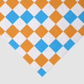 Orange White Blue Checkered Pattern Design  薄葉紙 (詳細)