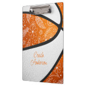 orange white boho doodle pattern basketball クリップボード (左)
