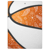 orange white boho doodle pattern basketball クリップボード (裏面)