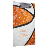orange white boho doodle pattern basketball クリップボード (右)