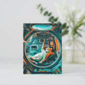 Orange white cat in spacecraft cockpit シーズンポストカード (スタンド正面)